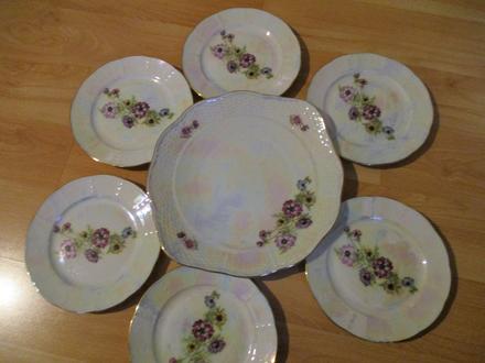 Dúhovo-perleťový porcelán,sada,