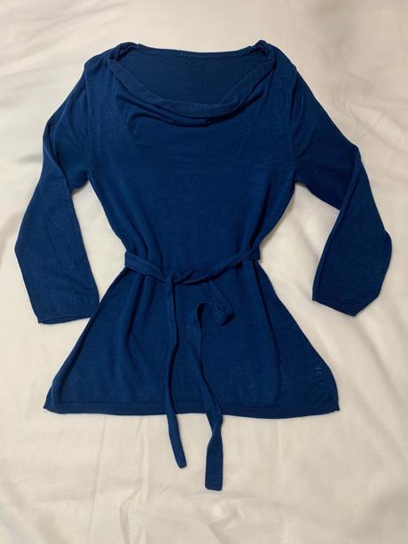 Svetrík s 3/4 rukávom a previazaným pásom, m