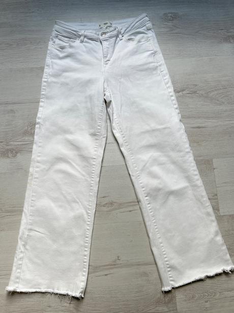 7/8 elastické biele rifle, mango,40