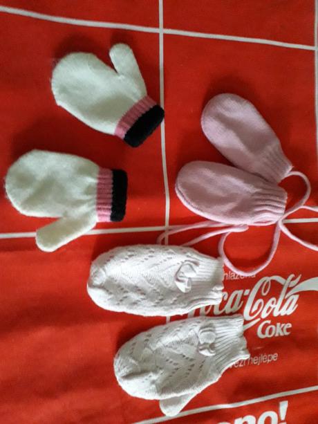 Rukavicky 3 pary - 2- 4 mesiace, age,68