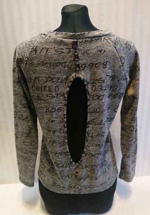 Trblietavý sivo čierny top 2 v 1, new collection, m