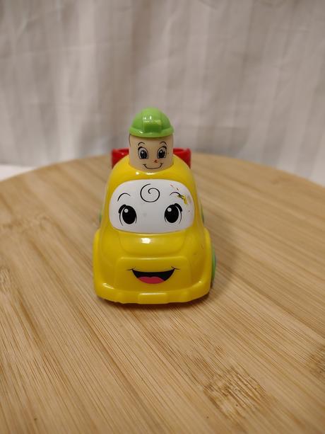 Veselý žltý sklápač pre najmenších, stlač a choď, 