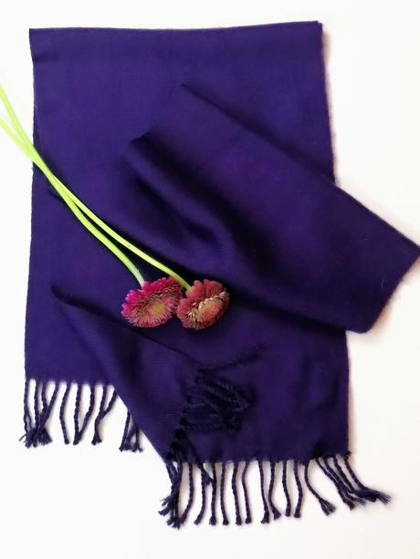 Dressmann - elegantný sýto fialový šál,