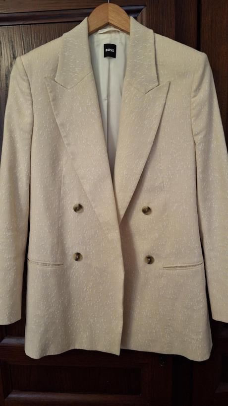 Dvojradové béžové sako boss - 34, hugo boss,xs