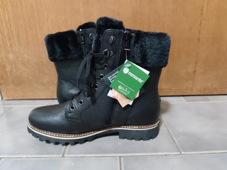 Remonte 38 - rieker - čierne kožené členkové čižmy, rieker,38