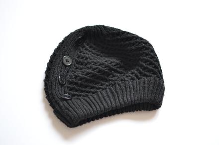 Čierna pletená čiapka, 