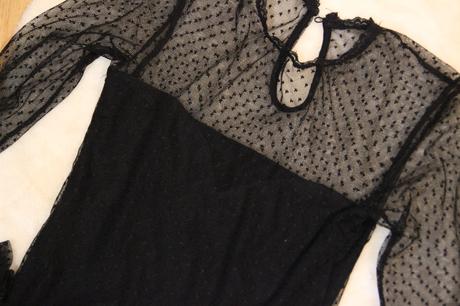 Čierny elegantný body top so sieťkou, xxs, xs