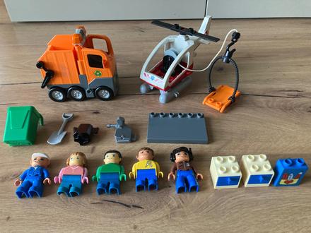 Lego duplo - smetiarske auto,vrtuľník,postavičky 5, 