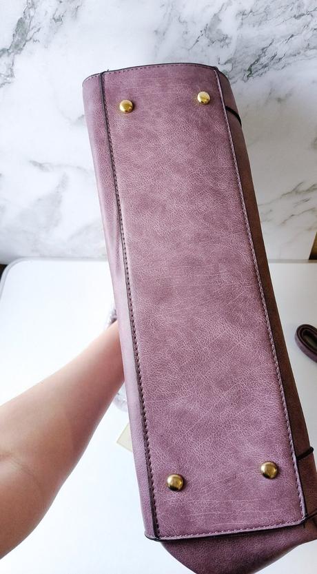 Veľká kabelka fialová kožená,