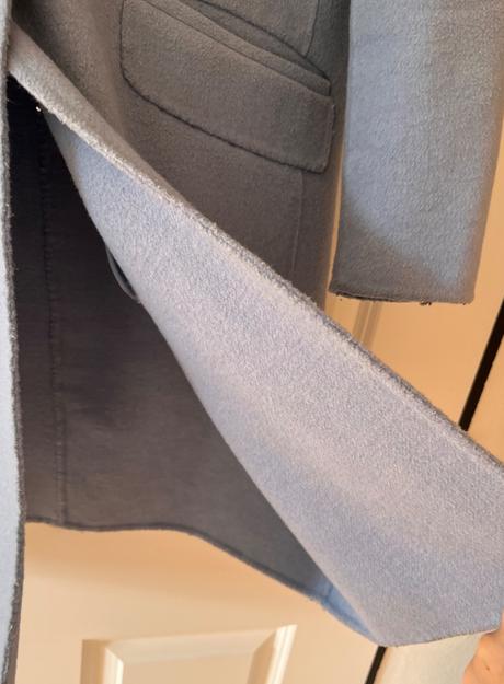 Bledomodrý vlnený kabát, zara, xs/34, zara,xs