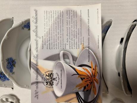 Karlovarský porcelán- nezábudky- čajová sada, 