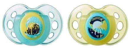 Tommee tippee cumlík silikón night 18-36m, 2ks, tommee tippee