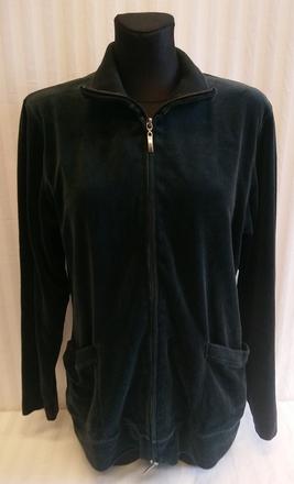 Dámska čierna zamatová mikina na zips, calida, l