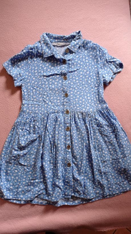 Košeľové saty s kvietkami, h&m,116