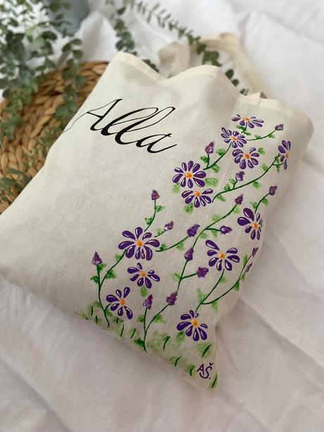 Plátené, ručne maľované tašky, 