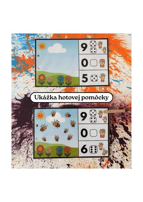Veselé včeličky - počítanie so štipcami, 