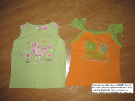 2 tričká, tielka, cherokee,92