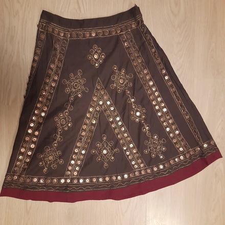 A-čková etno/boho/orient sukňa s peniažkami, promod,40