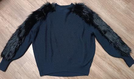 Sveter s kožušinou, h&m,s