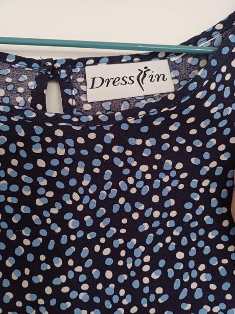 Dámska modrá vzorovaná blúzka, 48