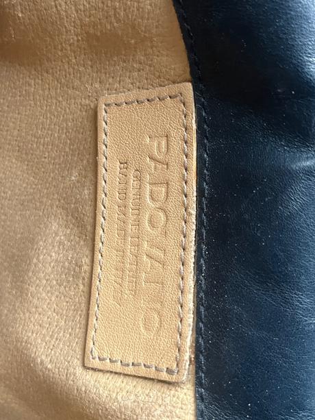 Tmavomodrá kožená kabelka padolini italy,