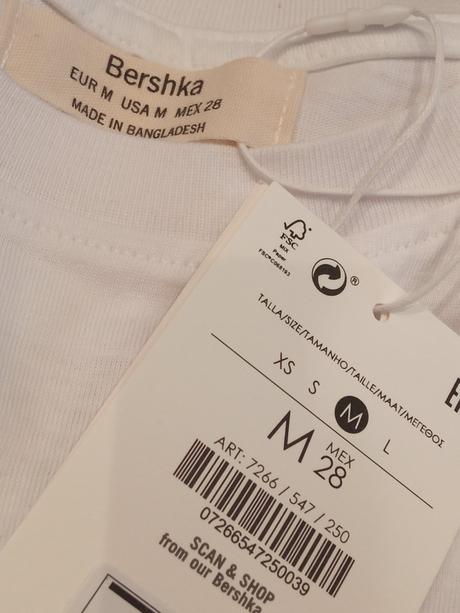 Dámske biele tričko s nápisom bershka (28), bershka,m