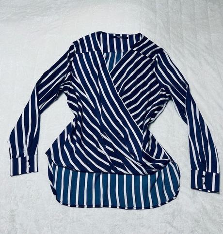 Modrobiela pásikavá blúzka zn. guess originál, guess,l / m