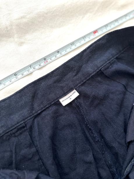 Ľanové nohavice v námorníckej farbe, 36