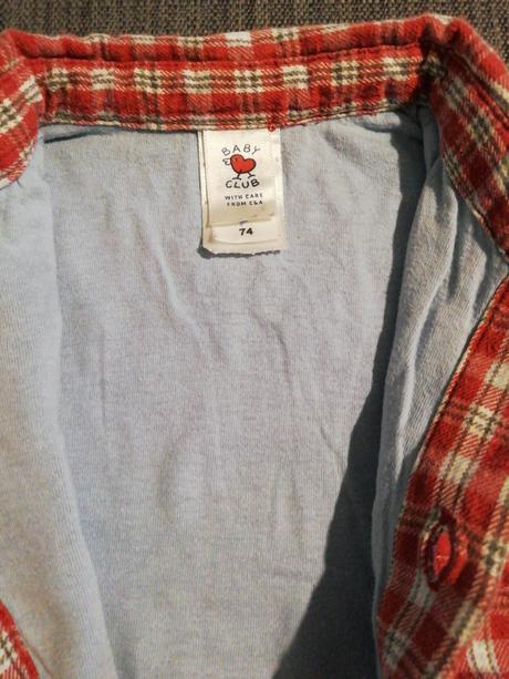 Flanelová košeľa v super stave, baby club,74