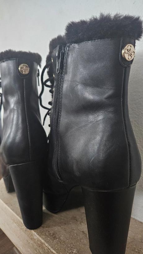 Kožené členkové čižmy guess, guess,40