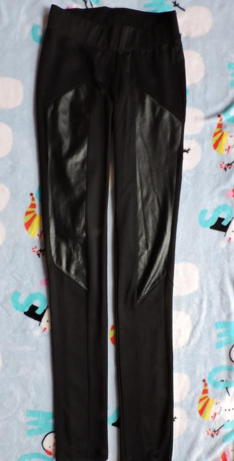 Damske elasticke leginy s koženkou, gate,s