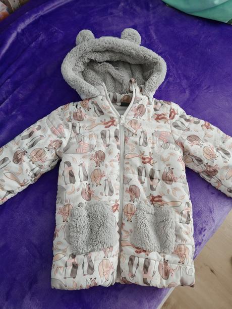 Krásna bunda zimná vyteplená flisom 110, 104