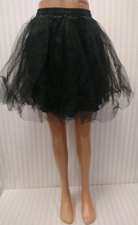 Dámska čierna 4 vrstvová tylová sukňa, xs,s,m, s