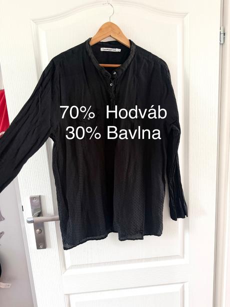 Čierna hodvábna košeľa copenhagen luxe xl, xl