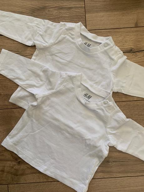 Detské biele tričká 56, h&m,56