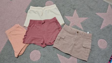 3 ks kraťasy+ suknička, 122–134