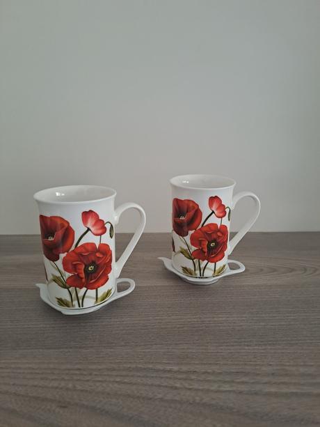 Šálka poppies 2 ks s podšálkou, 