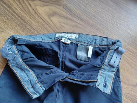 Tmavomodré elegantné nohavice 128 pekná sýta farba, h&m,128