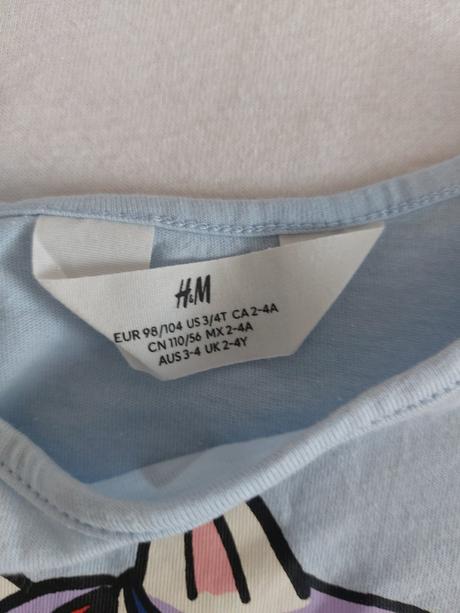 Šaty jednorožec, h&m,104