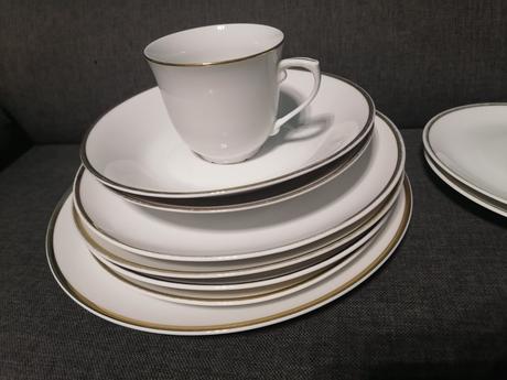 Epiag porcelánový 10 ks set so zlatým lemom, 