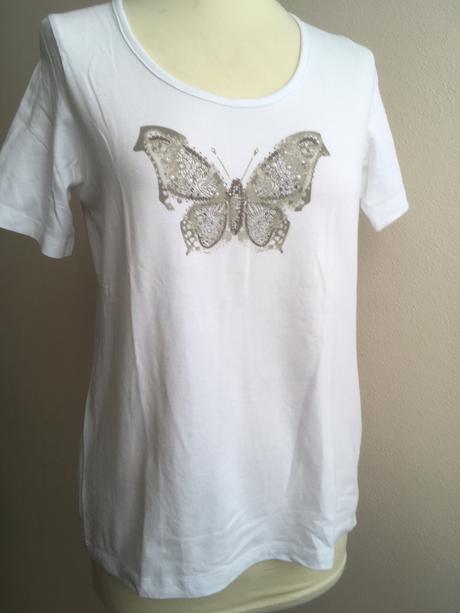 Nenosené tričko s motýľom veľ.m, esmara,m