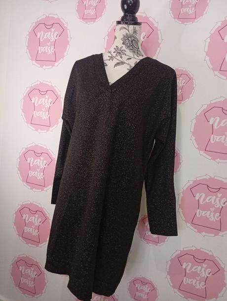 Trblietavé šaty bez zapínania m/l, l
