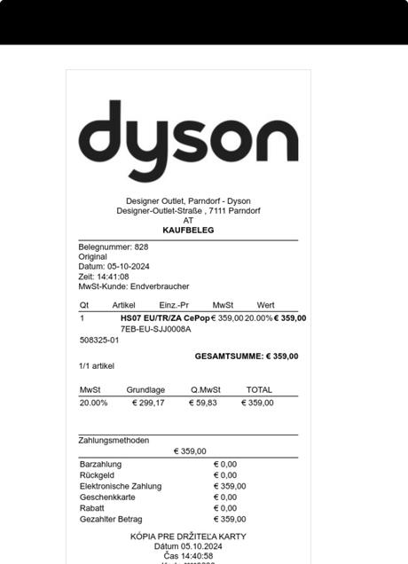 Dyson zehlicka na vlasy, 