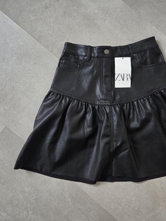 Zara koženková sukňa xs/s, zara,34 / xs
