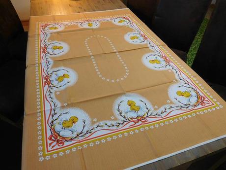 Obrus bavlnený veľkonočné kuriatka, 