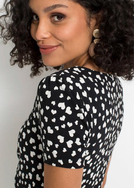 Šaty s potlačou a nariasením, bonprix,36 / 38 / m / s