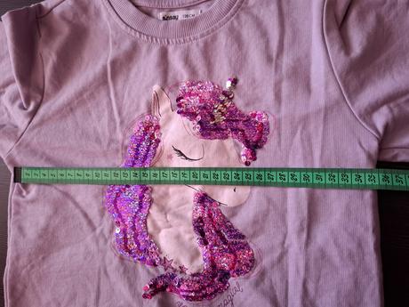 Tenká mikina s flitrami jednorožec, sinsay,128