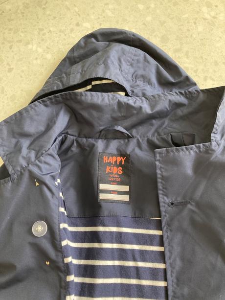 Tmavomodrý trenchcoat 122/128, tchibo,128