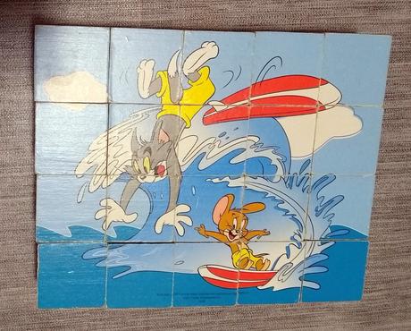 20 ks drevené obrázkové kocky,