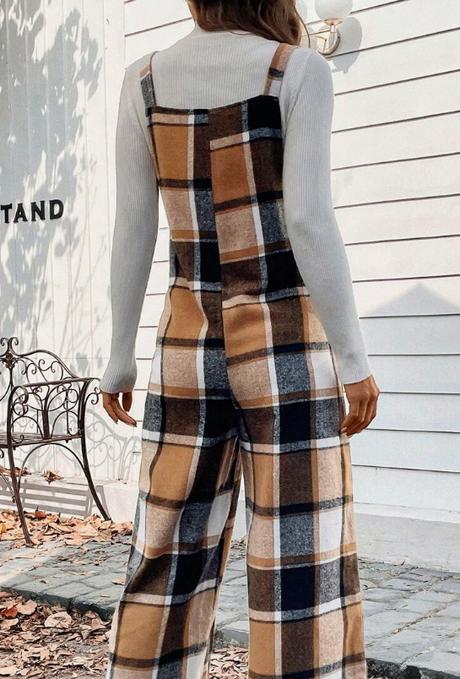 Kárované nohavice na traky, 38 / 40 / l / m